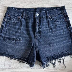 American Eagle Outfitters Black Distressed Women's Denim Shorts